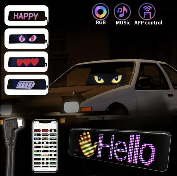 DIY Car Dynamic LED Smart Colorful Eye Lamp Soft Screen