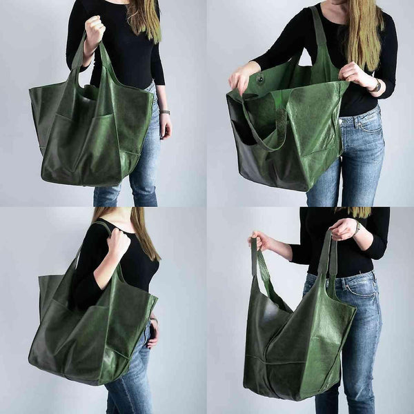 New Ladies Huge Oversized Leather Tote Bag